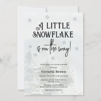 Winter Snowflakes Baby Shower Invitation Einladung