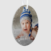 Winter Snowflakes Baby's First Christmas Foto Ornament (Vorderseite)