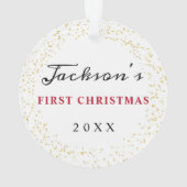 Winter Snowflakes Baby's First Christmas Foto Ornament (Rückseite)