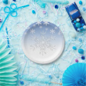 Winter Snowflakes Blue 7" Pappteller (Party)