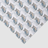 Winter Snowflakes Blue Owl Christmas Snow Seidenpapier (Ausschnitt)