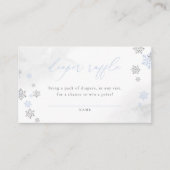 Winter Snowflakes Boy Baby Dusche Windel Raffel Begleitkarte (Vorderseite)