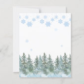 Winter Snowflakes Bridal Shower Thank You Card (Rückseite)