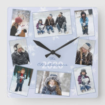 Winter Snowflakes Familie Foto Collage Name Jahr