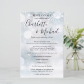 Winter Snowflakes Gästebuch Hochzeitsprogramm (Stehend Vorderseite)