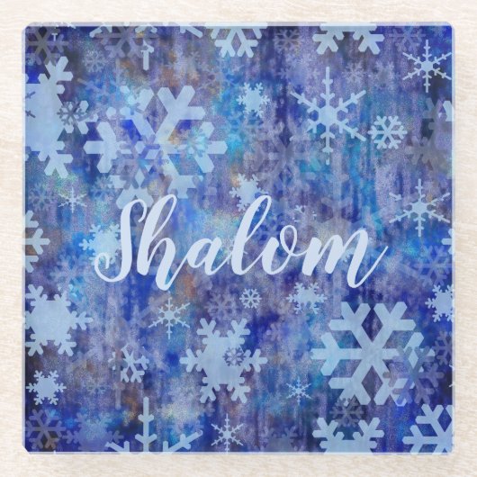 Winter Snowflakes Glass Untersetzer (Vorderseite)
