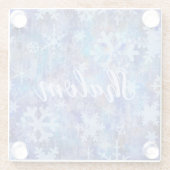 Winter Snowflakes Glass Untersetzer (Rückseite)