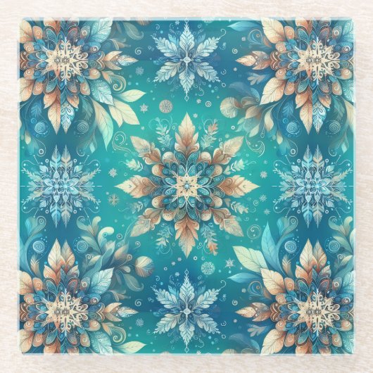 Winter Snowflakes  Glasuntersetzer (Vorderseite)