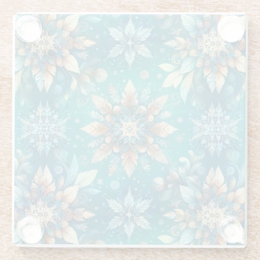 Winter Snowflakes  Glasuntersetzer (Rückseite)