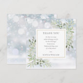 Winter Snowflakes Grüne Baby Duschgedicht Dankeskarte (Vorne/Hinten)