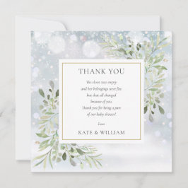 Winter Snowflakes Grüne Baby Duschgedicht Dankeskarte