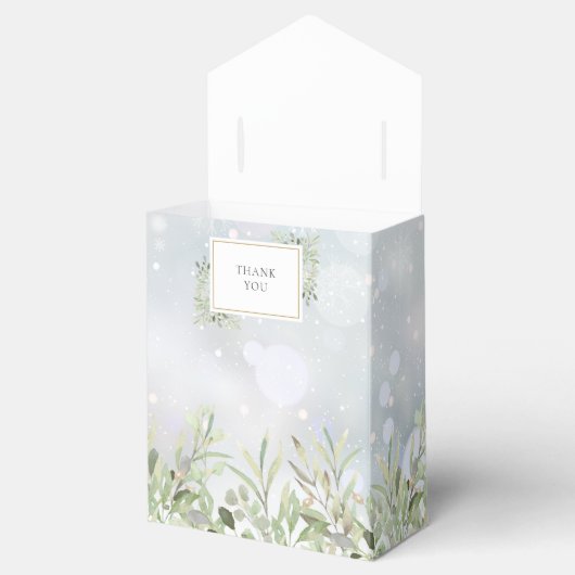 Winter Snowflakes Grünpflanzen Foliage Babydusche Geschenkschachtel (Geöffnet)