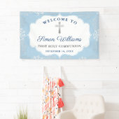 Winter Snowflakes Light Blue First Heilige Kommune Banner (Insitu)