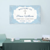 Winter Snowflakes Light Blue First Heilige Kommune Banner (Messeveranstaltung)