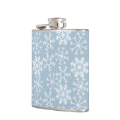 Winter SNOWFLAKES nahtloses Muster + Ihre Ideen Flachmann (Links)