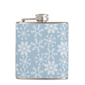 Winter SNOWFLAKES nahtloses Muster + Ihre Ideen Flachmann (Vorderseite)