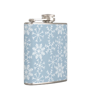 Winter SNOWFLAKES nahtloses Muster + Ihre Ideen Flachmann