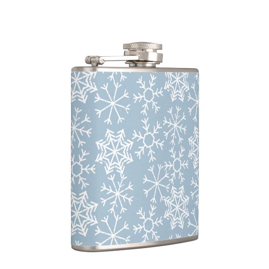Winter SNOWFLAKES nahtloses Muster + Ihre Ideen Flachmann (Rechts)