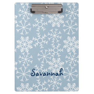 Winter SNOWFLAKES nahtloses Muster + Ihre Ideen Klemmbrett