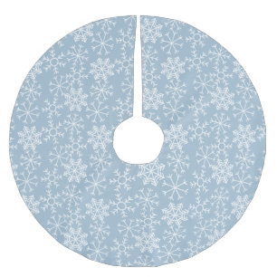 Winter SNOWFLAKES nahtloses Muster + Ihre Ideen Polyester Weihnachtsbaumdecke