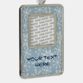 Winter SNOWFLAKES nahtloses Muster + Ihre Ideen Rahmen-Ornament Silber (Rechts)