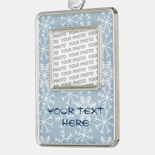 Winter SNOWFLAKES nahtloses Muster + Ihre Ideen Rahmen-Ornament Silber (Links)