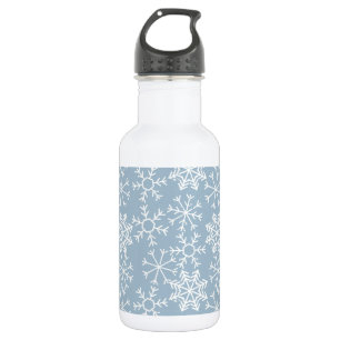 Winter SNOWFLAKES nahtloses Muster + Ihre Ideen Trinkflasche