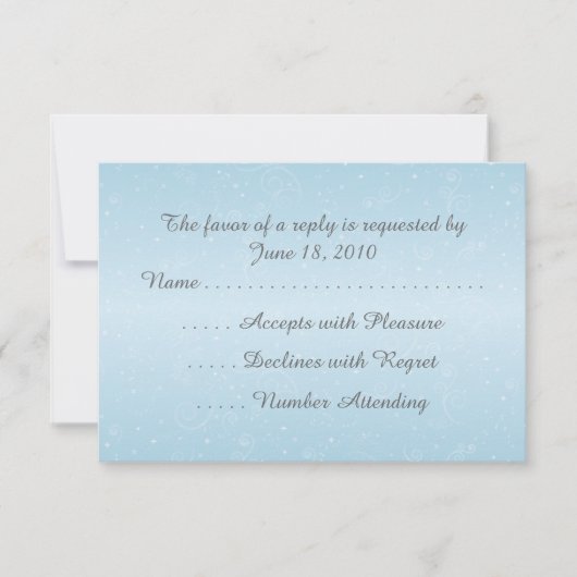 Winter Snowflakes RSVP Karten (Vorderseite)