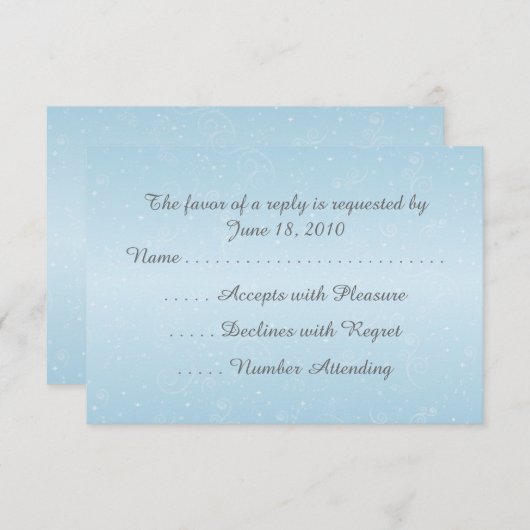 Winter Snowflakes RSVP Karten (Vorne/Hinten)