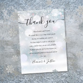 Winter Snowflakes Script Wedding Danke Platzkarte