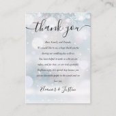 Winter Snowflakes Script Wedding Danke Platzkarte (Vorderseite)