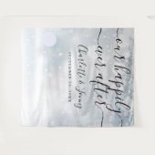 Winter Snowflakes Script Wedding Foto Booth Prop Wandteppich (Vorderseite (Horizontal))