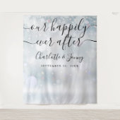 Winter Snowflakes Script Wedding Foto Booth Prop Wandteppich (Vorderseite)