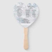 Winter Snowflakes Script Wedding Programm Herz Fächer (Rückseite)