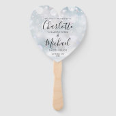 Winter Snowflakes Script Wedding Programm Herz Fächer (Vorderseite)