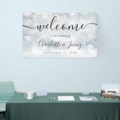 Winter Snowflakes Script Wedding Willkommen Banner (Messeveranstaltung)