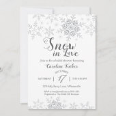 Winter Snowflakes Snow in Love Bridal Shower Einladung (Vorderseite)