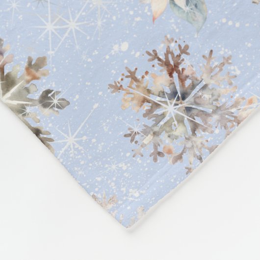 Winter Snowflakes & Sparkles Fleece Blanket (Ecke)