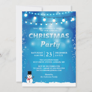 Winter Snowflakes String Lights Weihnachts Party Einladung