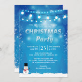 Winter Snowflakes String Lights Weihnachts Party Einladung (Vorne/Hinten)