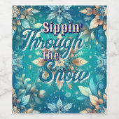 Winter Snowflakes Weinetikett (Einzelnes Label)