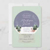 Winter Snowglobe Babydusche Einladung (Vorderseite)