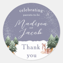 Winter Snowglobe Babydusche Runder Aufkleber