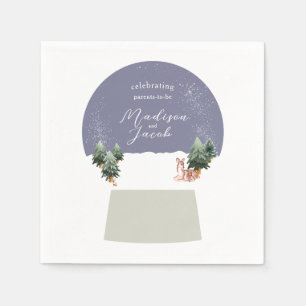 Winter Snowglobe Babydusche Serviette
