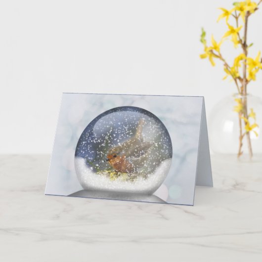 Winter Snowglobe Karte (Gelbe Blume)