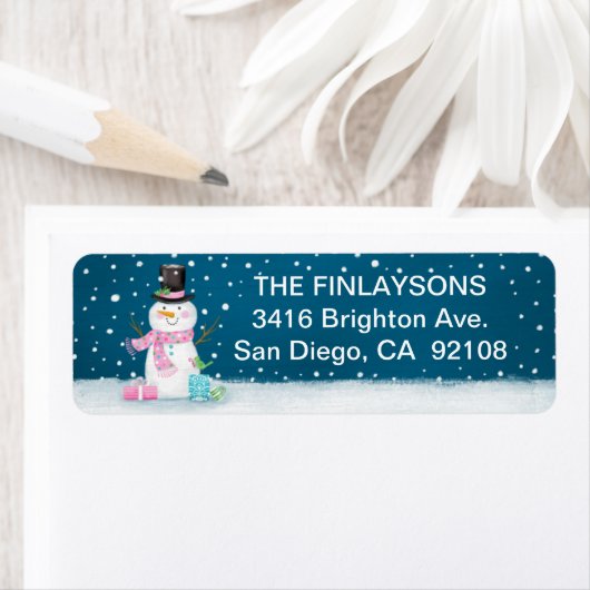 Winter Snowman Address Label (Insitu)