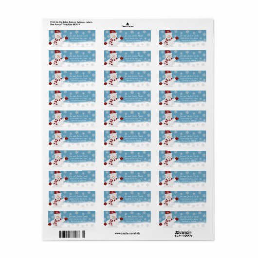 Winter Snowman Address Labels (Vorne)