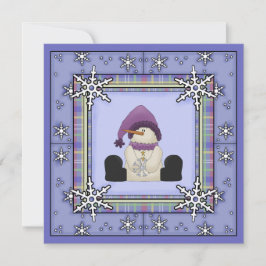 Winter Snowman and Snowflakes Girls Baby Showroom Einladung