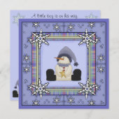 Winter Snowman Baby Boy Baby Shower Einladung (Vorne/Hinten)