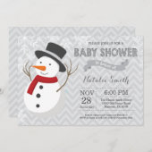 Winter Snowman Baby Shower Einladung (Vorne/Hinten)
